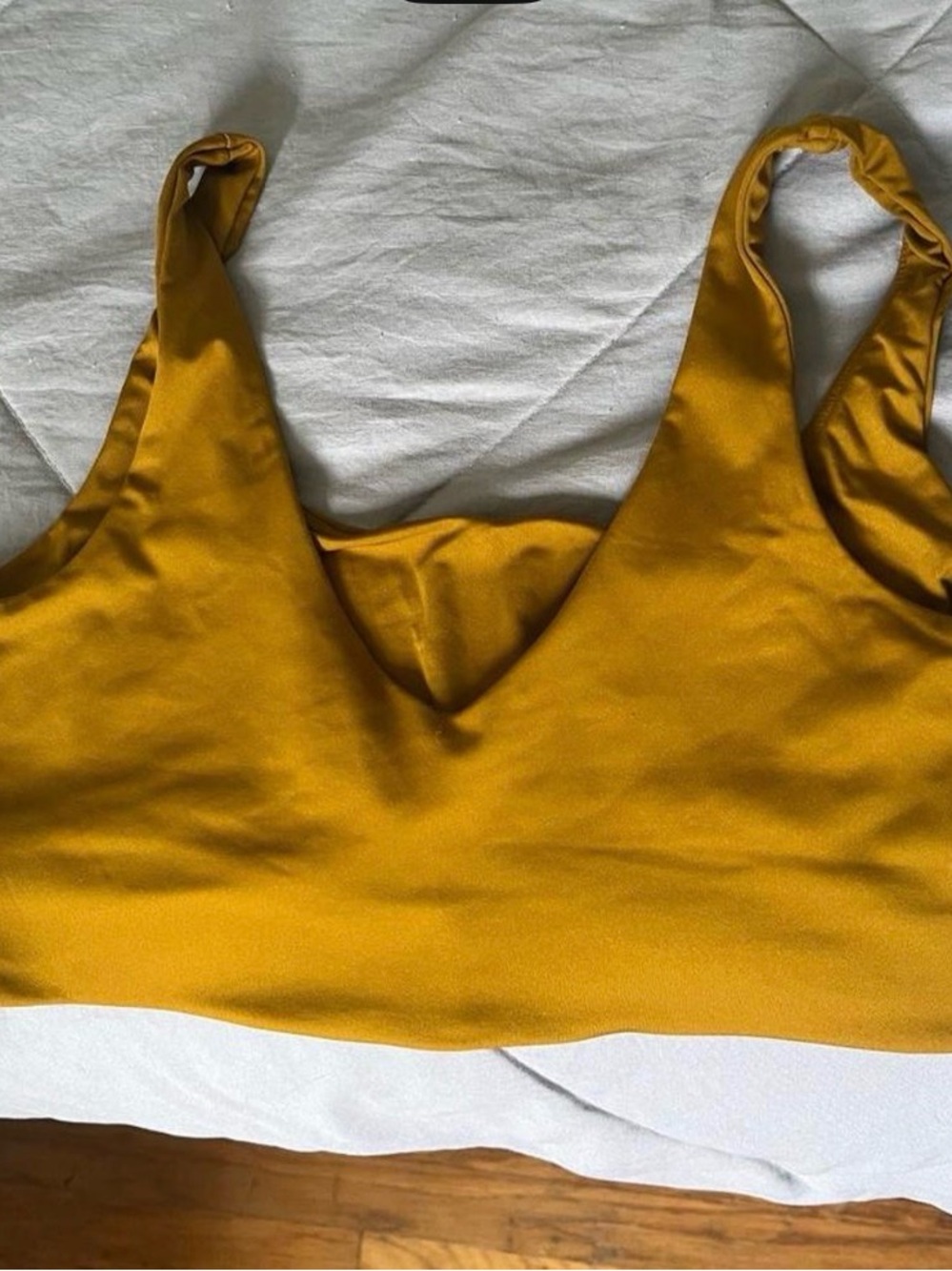 Girlfriend Collective Yellow V-Neck Sports Bra
